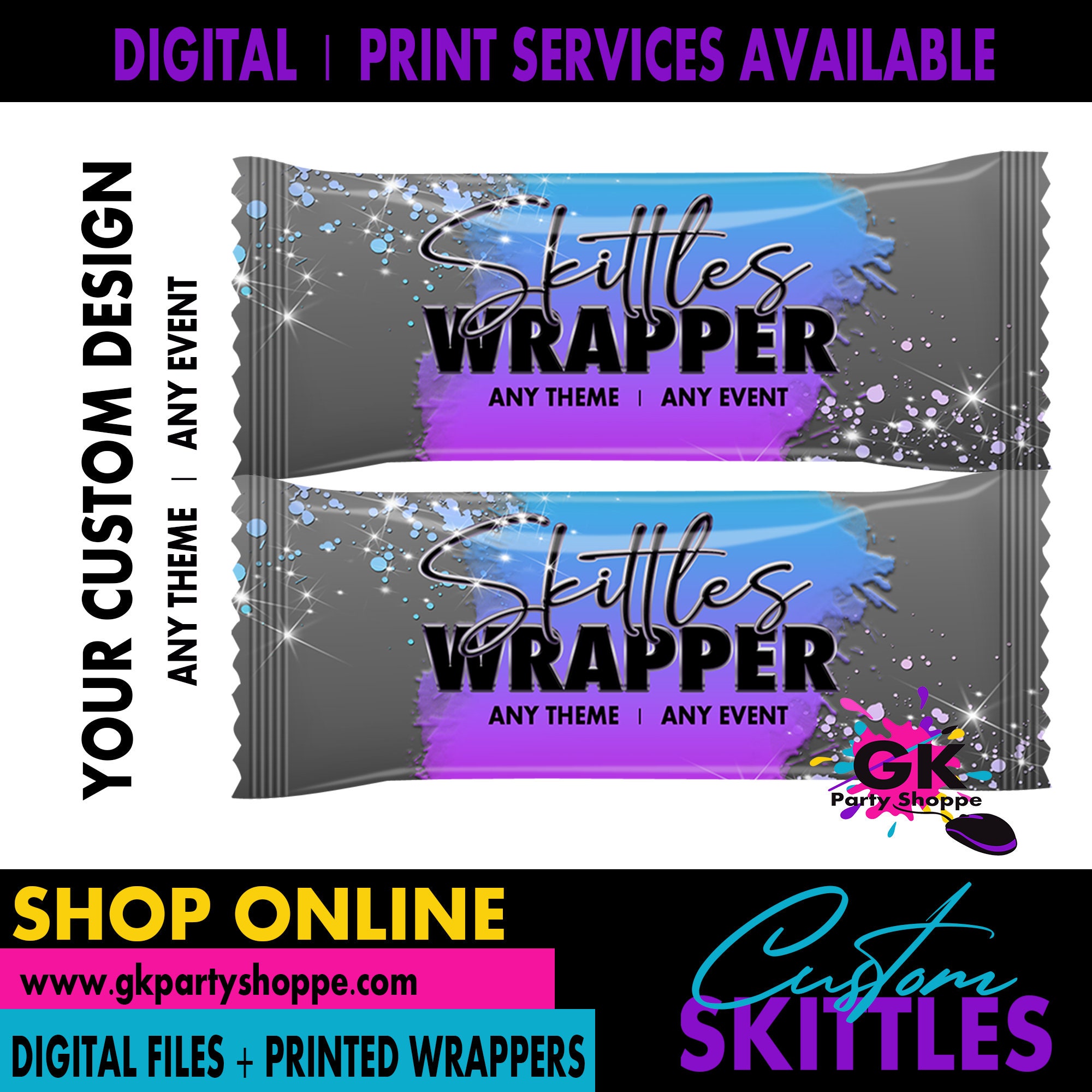 Custom Skittles Candy Wrapper Custom Design Skittles Wrapper Etsy