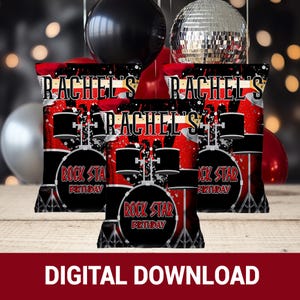 Party Like a Rockstar! Rock & Roll Birthday Chip Bag Party Favor | Birthday Party Favor | Digital File