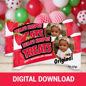 Berry Sweet One Crispy Marshmallow Treat Party Favors | 1st Birthday Crispy Marshmallow Treat | Fun Birthday Party Favor