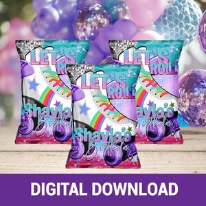 Skate Vibes Only! Skate Party Chip Bag | Fun & Trendy Tween and Teen Birthday Party Favors | Digital Party Printable