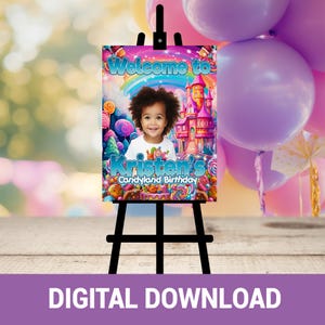 Zuckerstangenzauber! | Willkommensschild | Candyland Geburtstagsparty Dekoration | 20x24 personalisiertes Schild