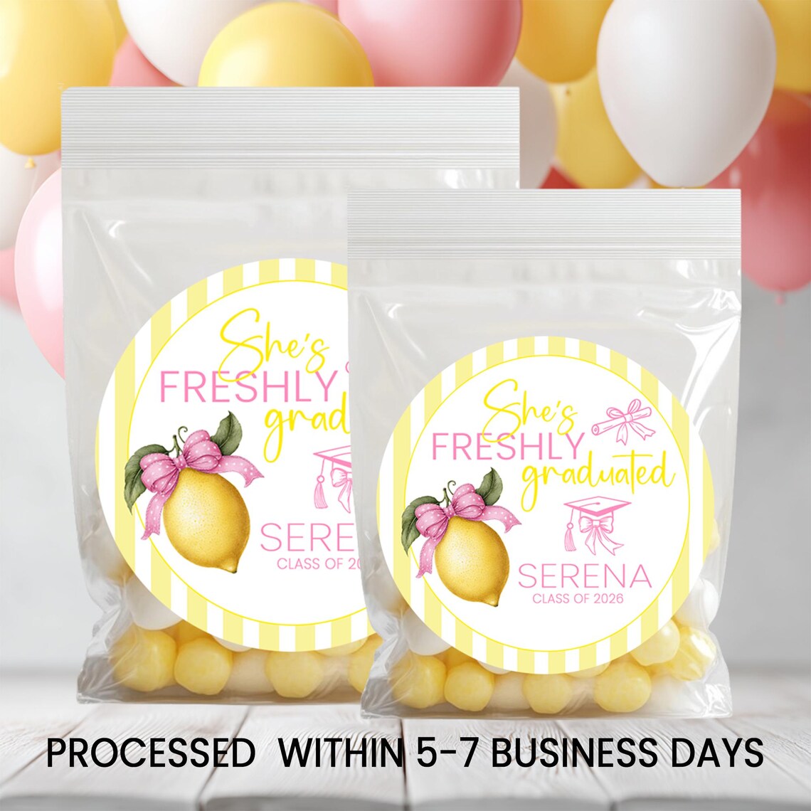 She’s Freshly Graduated Stickers | Lemon Graduation Favors ...