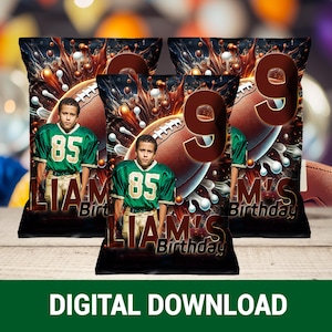 Kickoff the Fun Football Chip Bag | Birthday Party Favor | Digital File