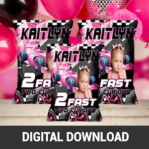 Green Light, GO! Race Car Party | 2 Fast 2 Curious Chip Bag | Fun 2nd Birthday Favor | Printable Party Treat