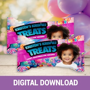 Candyland Magic! Candyland Crispy Marshmallow Treat Party Favors | Personalized Candyland-Themed Favors | Fun Birthday Favors