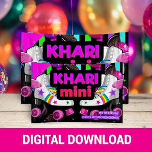 Roll Into Fun! Skate Party Mini Cookies | Fun & Trendy Tween and Teen Birthday Party Favors | Digital Party Printable