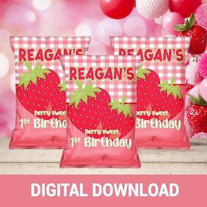 A Berry Special Treat! Berry Sweet One Chip Bag Party Favors | 1st Birthday Chip Bag | Fun Birthday Party Favor