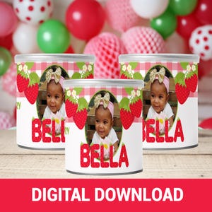 Berry Sweet One Stacked Chip Can Party Favors | 1st Birthday Chip Bag | Fun Birthday Party Favor