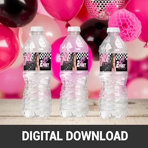 Green Light, GO! Race Car Party | 2 Fast 2 Curious Water Bottle | Fun 2nd Birthday Favor | Printable Party Treat