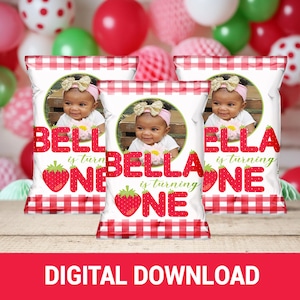 Berry Sweet One Chip Bag Party Favors | 1st Birthday Chip Bag | Fun Birthday Party Favor