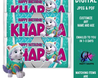Paw Patrol ~ Candy Wrapers Nugget Labels Wrappers~Personalized 