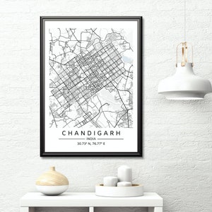 Chandigarh City Map Printable | Digital Download Chandigarh India City Map Printable | Map Art Printable Digital file