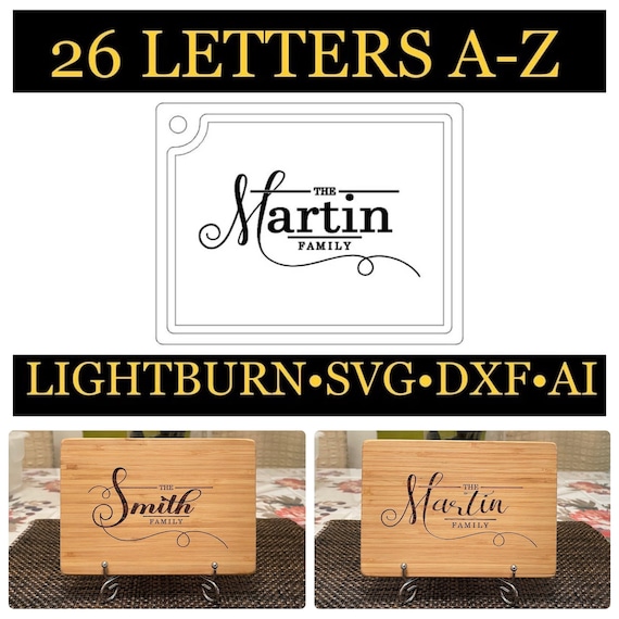 Split Monogram Alphabet SVG, Dxf, Ai, Lightburn Digital files, Glowforge, xTool, Cricut, Lightburn, Ortur Laser, OMTech, CO2 Laser Engrave