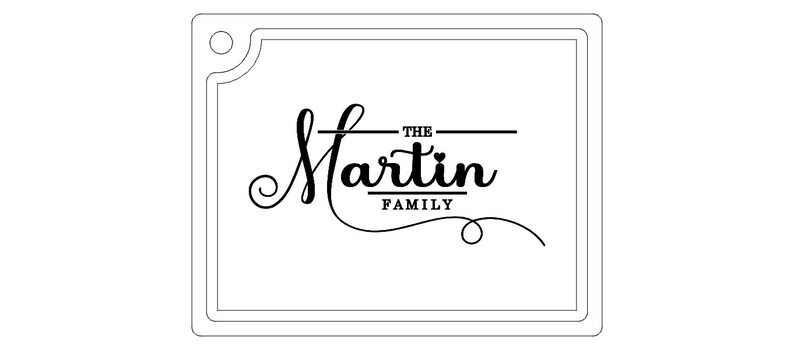 Op de afbeelding: Een zwart-wit grafisch ontwerp met de tekst "The Martin Family" in een cursief schrift.
