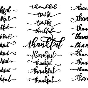 Thankful Word Bundle, Thankful Cut Bestand SVG DXF AI Lightburn Digital Cut Files voor Glowforge Silhouette xTool Cricut Lightburn LM2 CO2 Laser