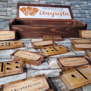 Custom Dominoes set - sports Domimo -  Sorority Fraternity- NFL - great gift - Customize domino set - customize double six - Collectible