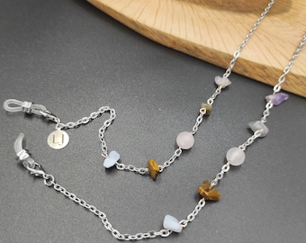 Cadenas de gafas de cáncer, soporte de gafas, cadenas de gafas de sol, cadena de gafas con cuentas, cadena de máscara facial, regalo para madre, cadena de gafas de plata