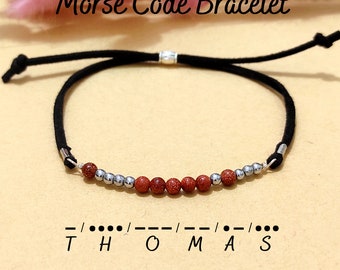 Morse Code bracelet custom, personalized morse code bracelet, boyfriend birthday gift, 6 month anniversary gift  for boyfriend