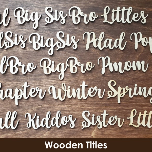 Wooden Titles | Script Letter | For Greek Paddle, Fraternity, Sorority Craft, Greek Letters, Greek Gift, Paddle Craft