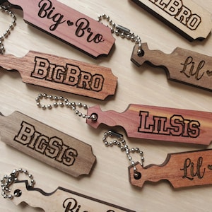 Big & Little Paddle Keychain - 3 Inch | Greek Gift, Greek Key Fob, Greek Stuff, Fraternity’s/ Sorority’s letters, Little Bro, Sis, Big Sis