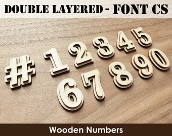 Wooden Numbers | Font CS | Double Layered | For Greek Paddle, Fraternity, Sorority Craft, Greek Letters, Greek Gift