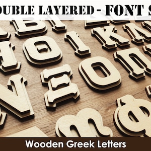 Wooden Greek Letters | Font SP | Double Layered | For Greek Paddle, Fraternity, Sorority Craft, Greek Letters, Greek Gift