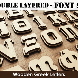 Wooden Greek Letters | Font SP | Double Layered | For Greek Paddle, Fraternity, Sorority Craft, Greek Letters, Greek Gift