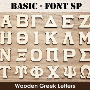 Letras griegas de madera / Fuente SP / Básica / Para paleta griega, Fraternidad, Artesanía de sororidad, Letras griegas, Regalo griego