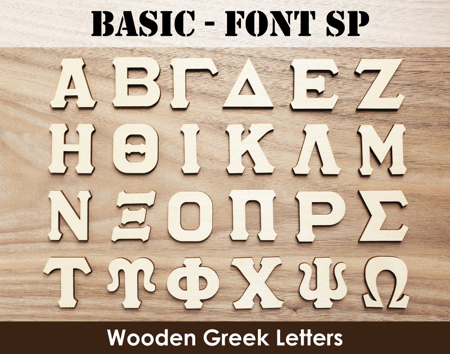 Wooden Greek Letters Font SP Basic For Greek Paddle Etsy