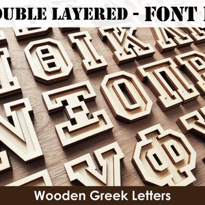 Letras griegas de madera / Fuente IV / Doble capa / Para paleta griega, Fraternidad, Artesanía de hermandad, Letras griegas, Regalo griego