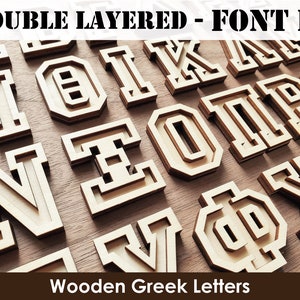 Wooden Greek Letters | Font IV | Double Layered | For Greek Paddle, Fraternity, Sorority Craft, Greek Letters, Greek Gift