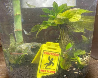 Achtung Nasser Boden - Aquarium/Reptil/Fische/Spinnentier/Waschbecken Ohne Gewicht |