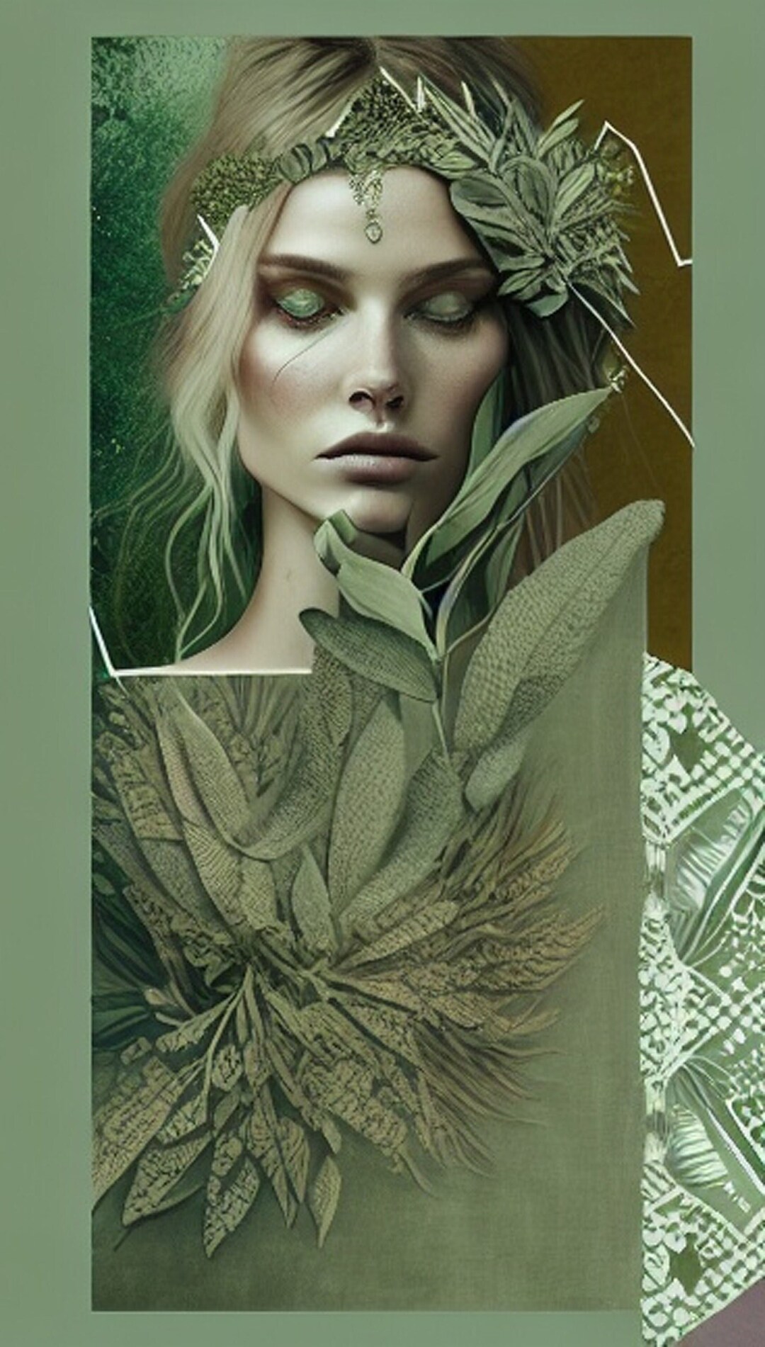 Boho Wall Art, Sage Green Portrait Digital Print.home Decor, Kitchen