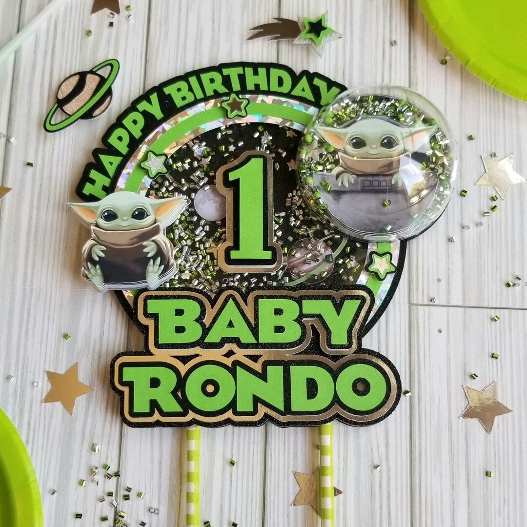 Baby Yoda Cake Topper Star Wars Cake Topper Birthday Cake Topper Shaker