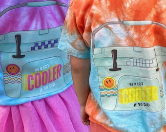 Neon Tie-Dye Kids Summer Shirt: "Be Cooler If Ya Did" Vacation Tee