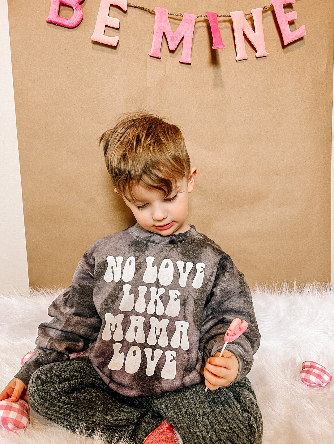Love You More Child Sweater Valentine Sweater Valentine Etsy