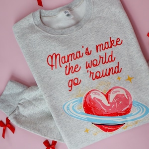 Valentine&#39;s Day Mama Sweatshirt: Retro Boho Mom Crewneck
