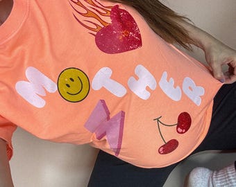 Camiseta gráfica retro MOTHER: Camiseta de mamá con colores cómodos
