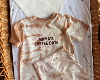 Mama’s Coffee Date, Matching Set for Baby, Neutral Baby Matching Set, Neutral Matching Mama Set, Mother's Day Gift