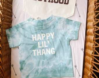 Happy Lil&#39; Thang Tie-Dye Baby T-Shirt: Retro Smiley Face Tee