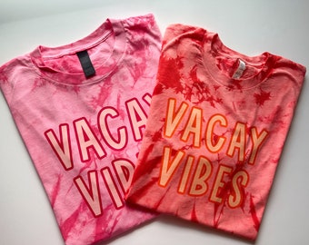 Vacay Vibes Neon Tie-Dye Family Vacation T-Shirt
