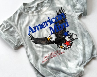 Macacão infantil para o 4 de julho, modelo American Mini Eagle.