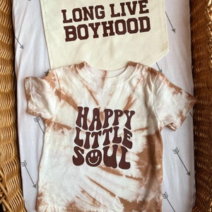 Happy Little Soul Graphic T-Shirt, Happy Face T-Shirt, Neutral Toddler T-Shirt, Retro Baby Clothes, Vintage Toddler Tee, Happy Lil Thang