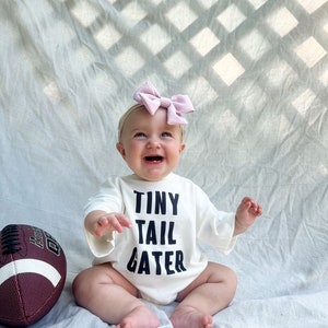 Football Baby Romper, Bubble Romper Football Tee, On Sundays I Watch Football With Daddy Shirt, First Football Season, Unisex Baby Football