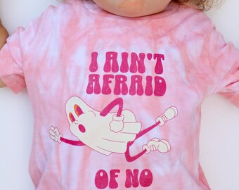 Chemise fantôme d'Halloween pour enfants, t-shirt effrayant tendance tie-dye