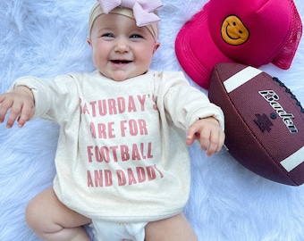 Body de bebé de fútbol americano, Sábados con papá, Conjunto de fútbol americano para otoño, Regalo de Navidad para papá