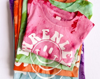 Custom Name Toddler Tie-Dye Shirt: Personalized Kids Summer Apparel