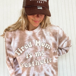 Tired Mom Club Sweatshirt, Mom Needs Coffee Shirt, Aesthetic Mom Shirt, Mother&#39;s Day Gift for New Mom, Young Mom Gift, Trendy Mom Shirt
