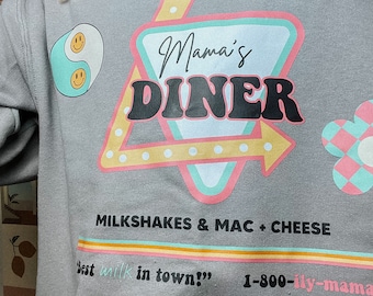 Eat Local-borstvoedingssweater: Mama's Diner Milk met ronde hals