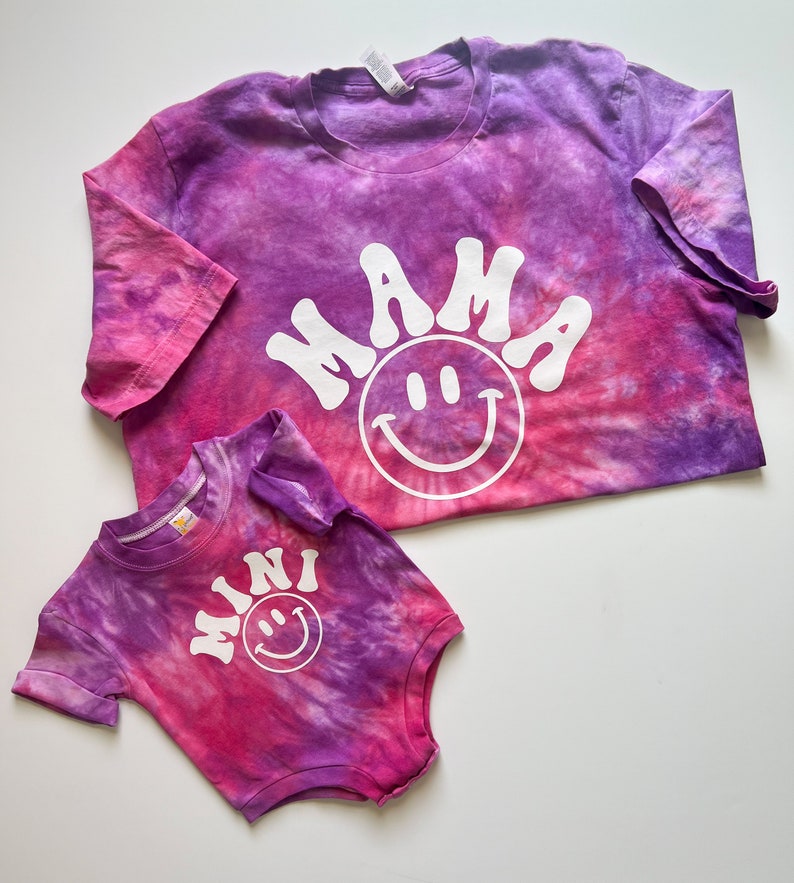 Matching Mama and Mini Sweatshirts, Mama Sweatshirt, Mother Daughter Shirts, Best Gifts for Moms, Matching Mommy & Me Sweaters, Baby Shower PINK/PURPLE TIE-DYE